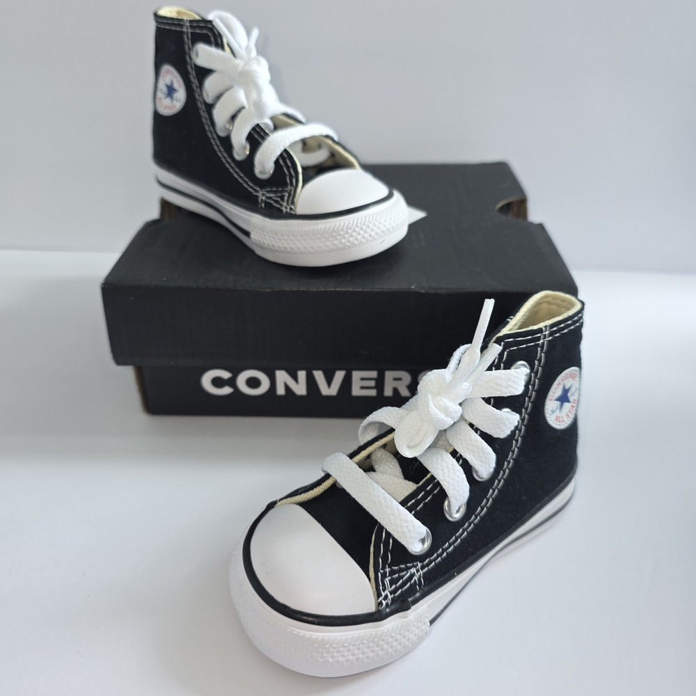 Converse Toddler Size 4 Black Canvas All Star Sneakers Shoes
